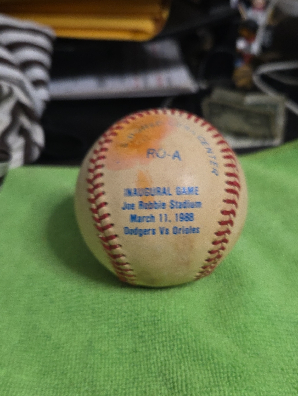 Vintage Inaugural Game Joe Robbie Stadium Baseball - Cream with Red Stitching